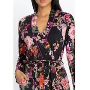 Johnny Was Gorgeous Black Floral Sleep Robe